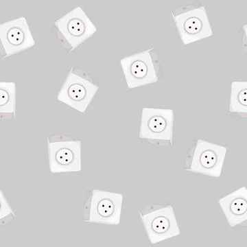 Seamless pattern energy smar plug cartoon vector Stock Illustration