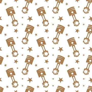 Seamless pattern engine piston, vector illustration. Illustrazione stock