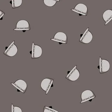 Seamless pattern engineer hard hat cartoon vector Stock Illustration