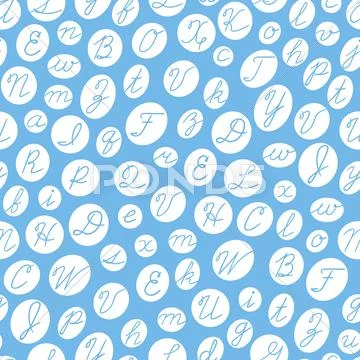 Seamless pattern with English cursive letters. Stockillustratie