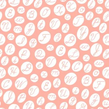 Seamless pattern with English cursive letters. Stock Illustration