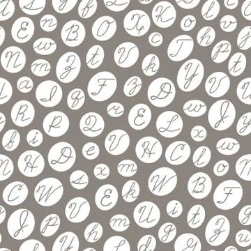 Seamless pattern with English cursive letters. Stock Illustration