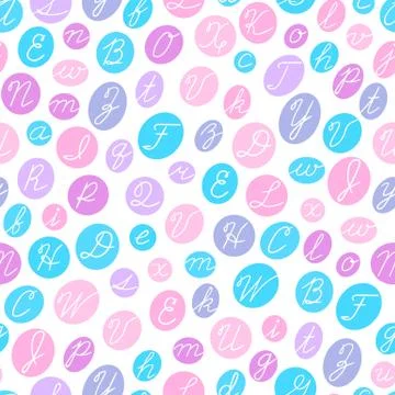 Seamless pattern with English cursive letters. Illustrazione stock
