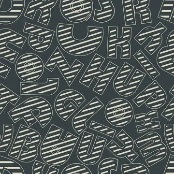 Seamless pattern with English letters, alphabets. Illustrazione stock