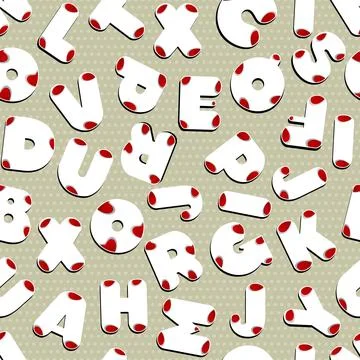 Seamless pattern with English letters, alphabets. Illustrazione stock