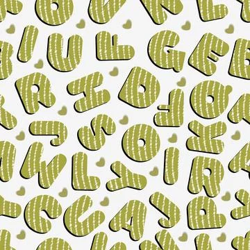 Seamless pattern with English letters, alphabets. Illustrazione stock