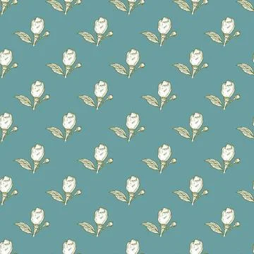 Seamless pattern engraved lemon on branch with leaves. Vintage background lim Stock Illustration
