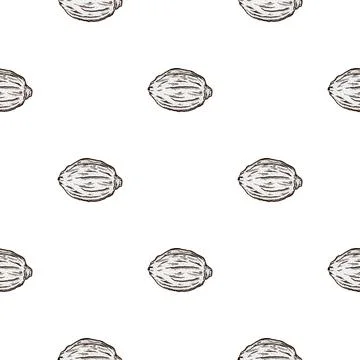 Seamless pattern engraved lemons. Vintage background citrus fruit in hand dra Stock Illustration