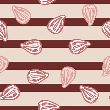 Seamless pattern engraved seeds. Vintage background plants kernels in hand dr Stock Illustration