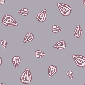 Seamless pattern engraved seeds. Vintage background plants kernels in hand dr Stock Illustration