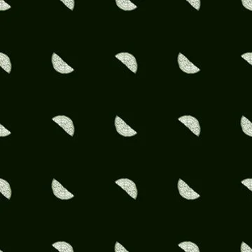 Seamless pattern engraved slice lemon. Vintage background piece lemon or lime Stock Illustration
