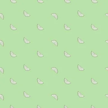 Seamless pattern engraved slice lemon. Vintage background piece lemon or lime Illustrazione stock