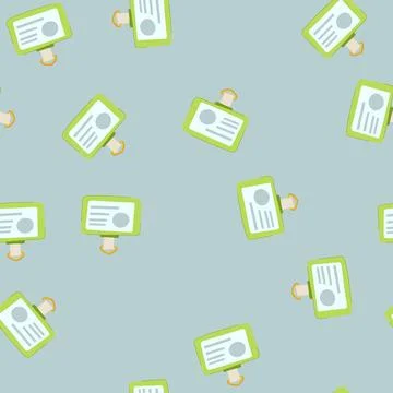 Seamless pattern entification id card cartoon vector Stock Illustration