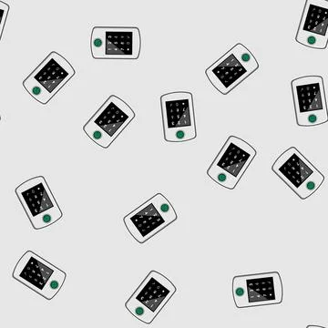 Seamless pattern entry fingerprint door lock cartoon vector Illustrazione stock