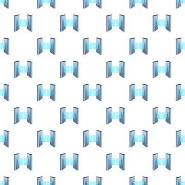 Seamless pattern of entry security gates and turnstiles Illustrazione stock