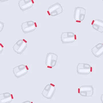 Seamless pattern environment milk bottle plastic cartoon vector Stock Illustration