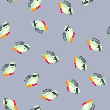 Seamless pattern environment mini robot sorting trash cartoon vector Illustrazione stock