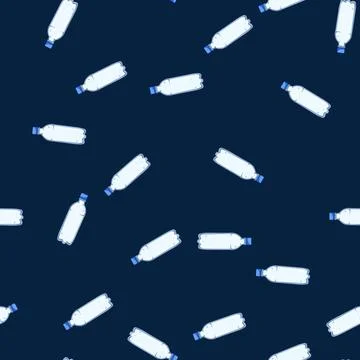 Seamless pattern environment plastic water bottle cartoon vector Stock Illustration