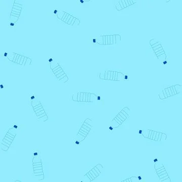Seamless pattern environment plastic water bottle cartoon vector Stock Illustration