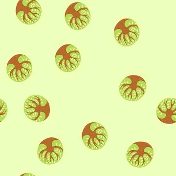 Seamless pattern environment tree of life cartoon vector Illustrazione stock