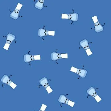 Seamless pattern environment water eco character cartoon vector Stock Illustration