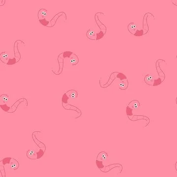 Seamless pattern episode worm cartoon cartoon vector Stock Illustration