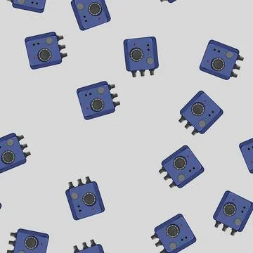 Seamless pattern equalizer audio interface cartoon vector Stock Illustration