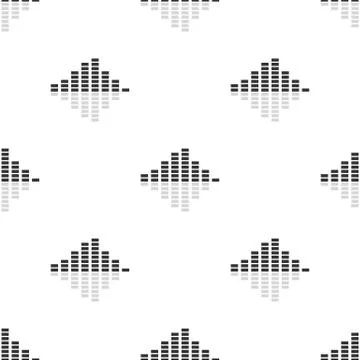 Seamless pattern with equalizer icons on white background. Music recording.  Stock Illustration