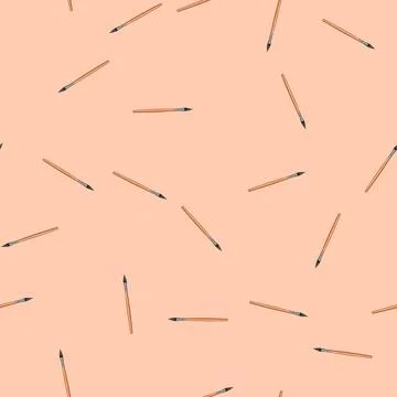 Seamless pattern equipment artist paint brush cartoon vector Stock Illustration