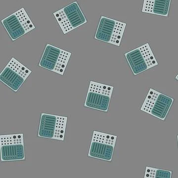 Seamless pattern equipment audio mixer cartoon vector 库存插图
