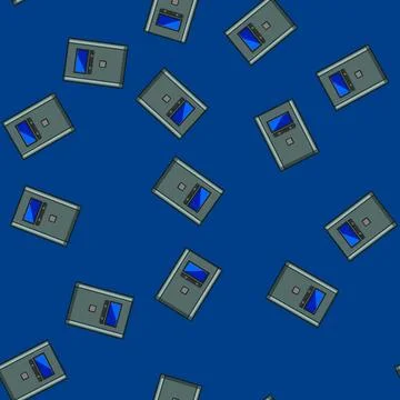 Seamless pattern equipment battery backup cartoon vector Illustrazione stock