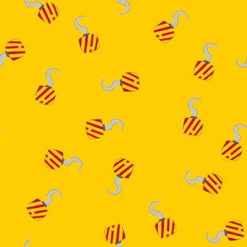 Seamless pattern equipment crane hook cartoon vector Stock Illustration