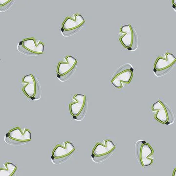 Seamless pattern equipment diving mask cartoon vector Illustrazione stock