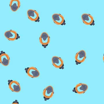 Seamless pattern equipment diving mask cartoon vector Illustrazione stock