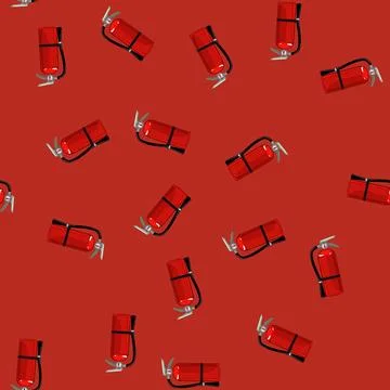 Seamless pattern equipment fire extinguisher cartoon vector Stock Illustration