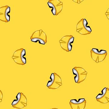 Seamless pattern equipment firefighter helmet cartoon vector Stock Illustration