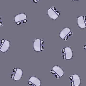 Seamless pattern equipment headphones wireless cartoon vector Stockillustratie