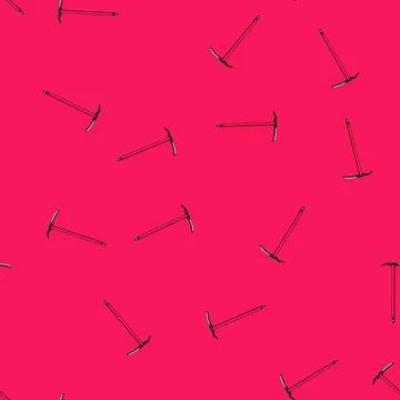 Seamless pattern equipment ice axe cartoon vector Illustrazione stock