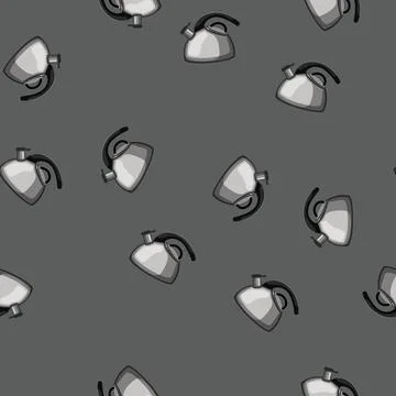 Seamless pattern equipment kettle kitchen cartoon vector Stock Illustration
