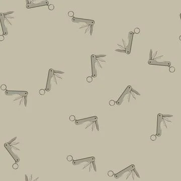 Seamless pattern equipment knife tool cartoon vector Stock Illustration