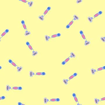 Seamless pattern equipment shaver handle cartoon vector Illustration