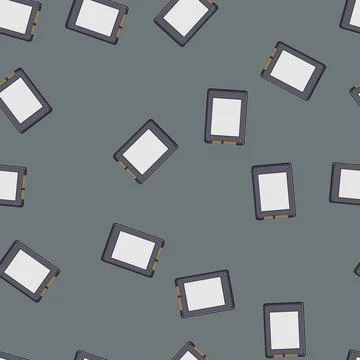 Seamless pattern equipment ssd storage cartoon vector Stock Illustration