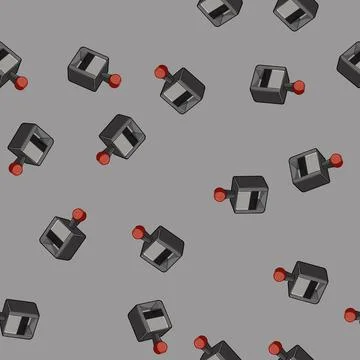 Seamless pattern equipment stamp handle cartoon vector Illustration