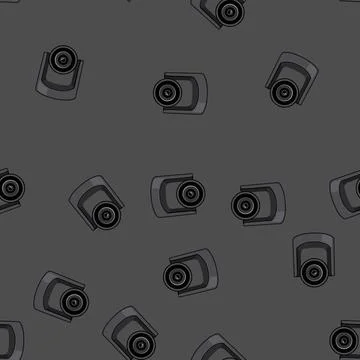 Seamless pattern equipment table web camera cartoon vector Illustrazione stock