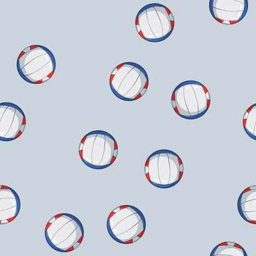 Seamless pattern equipment volleyball ball cartoon vector Stock Illustration