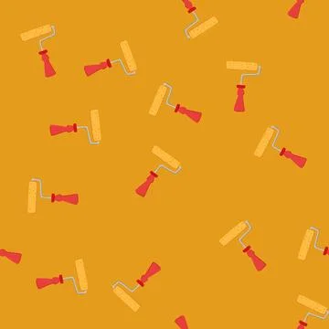 Seamless pattern er roller paint cartoon vector Stock Illustration