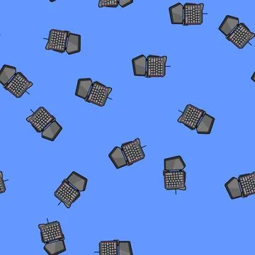 Seamless pattern Ergonomic gaming keypad for computer entertainment and espor 스톡 일러스트