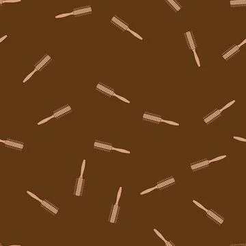 Seamless pattern ergonomic hair brush wooden cartoon vector Stockillustratie