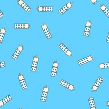 Seamless pattern ergonomic medical bed control cartoon vector Stock Illustration