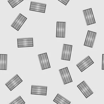 Seamless pattern escape bird cage cartoon vector 스톡 일러스트